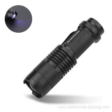 Portable Zoomable LED UV Torch Light With Clip